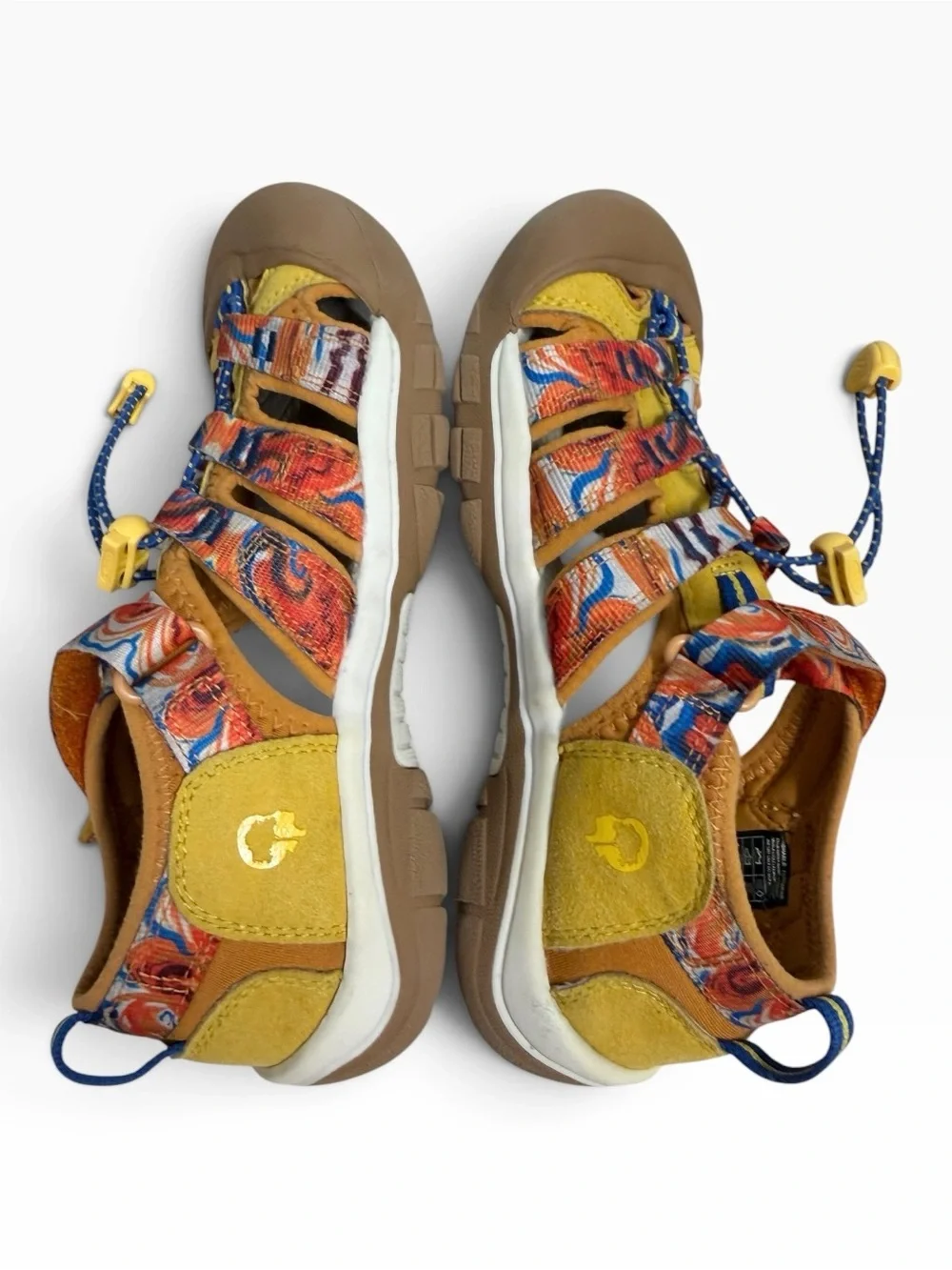 KEEN Newport H2 Orange Peel Yellow Multicolor Sport Sandals Kids Youth Size US 3